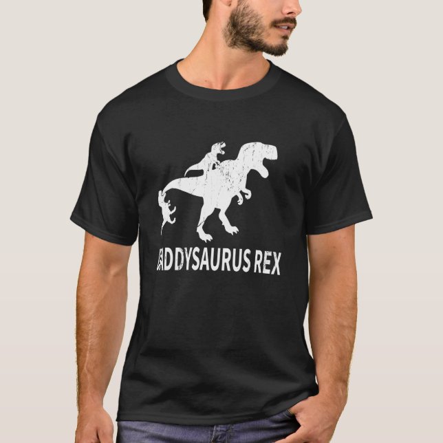Daddysaurus Rex Funny Father Dad Dinosaur T-Rex Fa T-Shirt (Front)