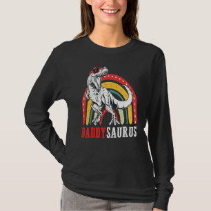 Daddysaurus Rex Rainbow Daddy Saurus Father Day T-Shirt