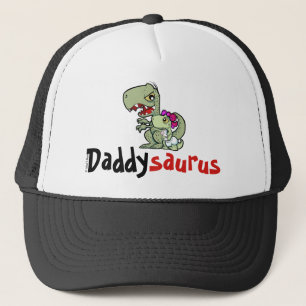 Daddysaurus T-Rex Dad Baby Girl Father's Trucker Hat
