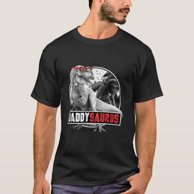 Daddysaurus T Rex Dad Dinosaur Daddy Saurus Father T-Shirt (Front)