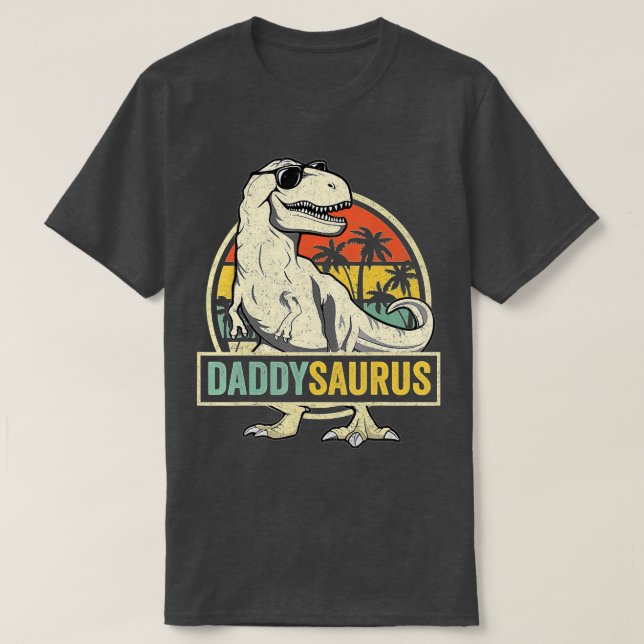 Daddysaurus T Rex Daddy Dinosaur Father's Day Gift T-Shirt (Design Front)