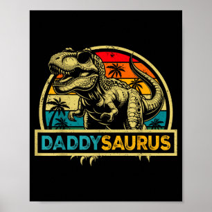 Daddysaurus T Rex Dinosaur Daddy Saurus Family Mat Poster