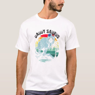 Daddysaurus T Rex Dinosaur Daddy Saurus Us Flag Fa T-Shirt