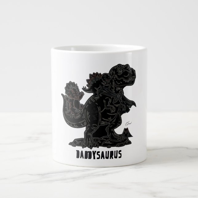 Daddysaurus T-Rex Dinosaur Graphic: Cute Father's  Large Coffee Mug (Front)