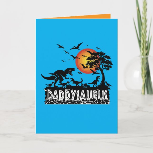 Daddysaurus T-Rex Funny Dinosaur Dad Gift  Card (Front)