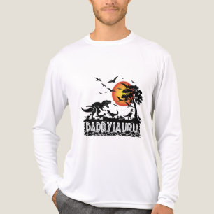 Daddysaurus T-Rex Funny Dinosaur Dad Gift Tri-Blend Shirt