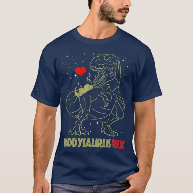 Daddysaurus T shirt Dinosaur Gifts T rex Daddy (Front)
