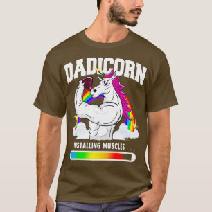 Dadicorn Dad Unicorn Installing Muscles T-Shirt