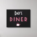 Dad's Art Deco Diner Sign<br><div class="desc">Dad's Art Deco Diner Sign Personalise this sign with any name! This Diner sign in white, red and black is a perfect accessory for your stylish house. The coffee cup adds a warm touch. Art Deco was a pastiche of many different styles, sometimes contradictory, united by a desire to be...</div>