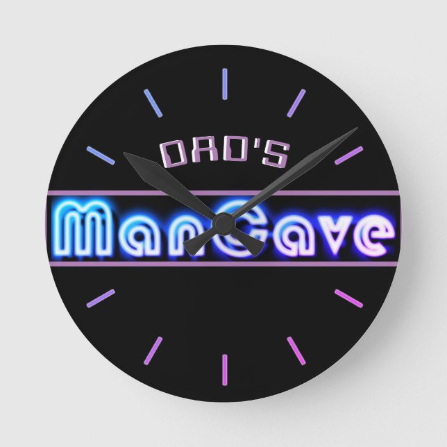 DAD'S BAR, MANCAVE, DEN - Neon Clock Customisable (Front)