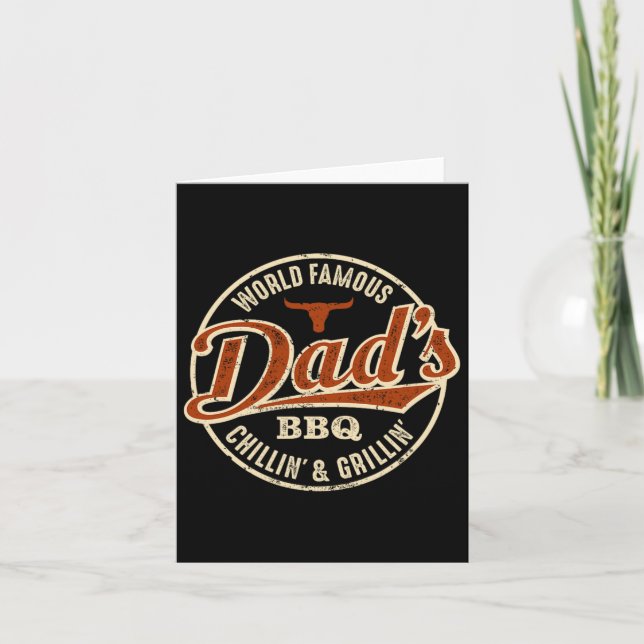Dad's Bbq Chilling And Grilling Vintage  Card (Front)