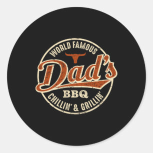 Dad's Bbq Chilling And Grilling Vintage  Classic Round Sticker