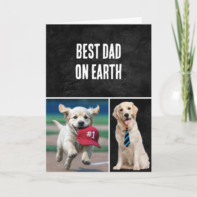 Dad's Birthday Golden Retriever Card (Front)