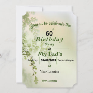 Dad's birthday invitation