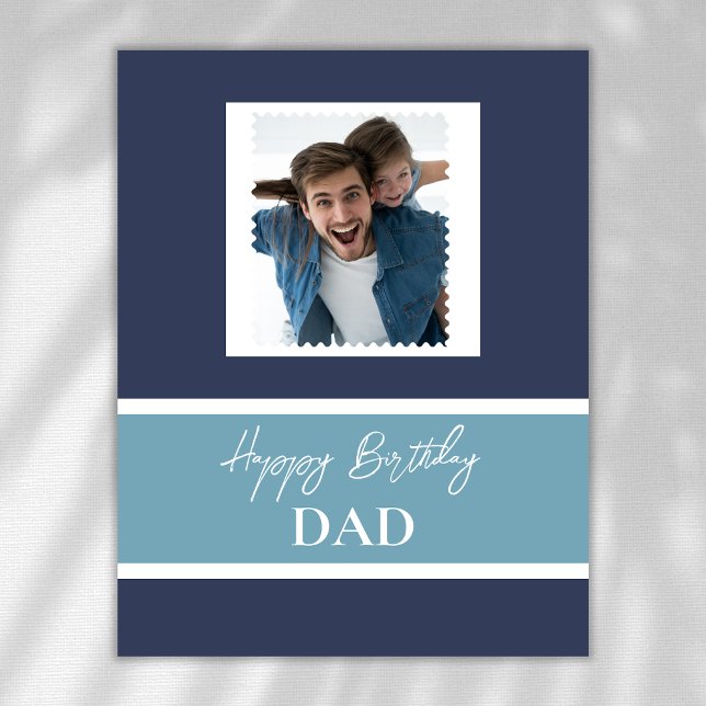 Dad's Birthday Personalised Photo Thank You Card (Creator Uploaded)