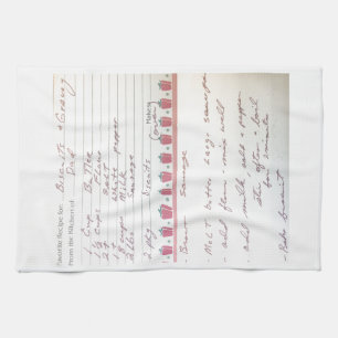 Dad's Biscuit and Gravy Recipe in his own handwrit Tea Towel