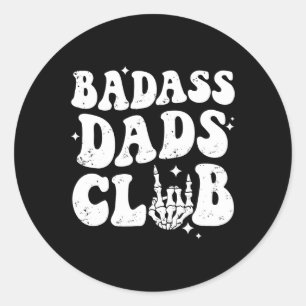 Dads Club Funny Dad Groovy Trendy Fathers Day Classic Round Sticker