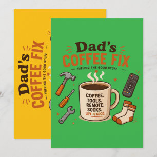 Dad's Coffee Fix Relaxing Life Design Holiday Card