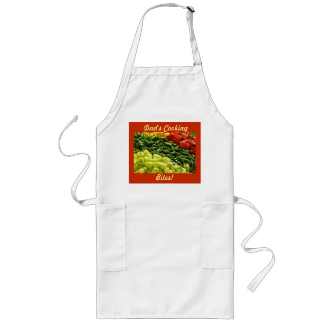 Dad's Cooking Bites, Personalised Long Apron (Front)