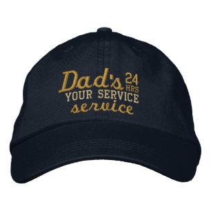 Dad's Customisable 24 HRS Service Have Fun! Embroidered Hat