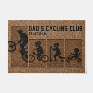 Dad's Cycling Club Member Mat, Gift For Family  Doormat