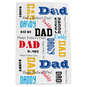 Dad's Dad Father's Day Gift Bag Colourful Text