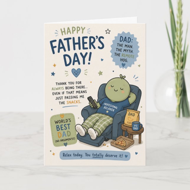 Dad's Day Off Funny Father's Day Card (Front)