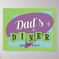 Dad's Diner Custom Kitchen Print