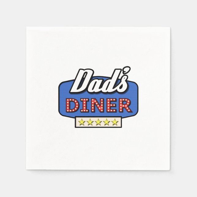 Dad's Diner Logo - Home BBQ Party Napkin (Front)