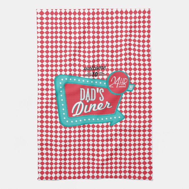 Dad's Diner Towel - Retro Father's Day (Vertical)