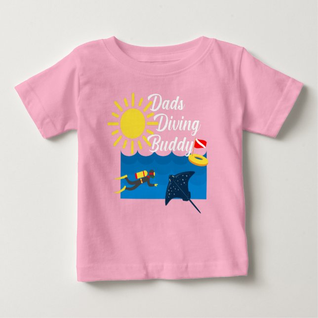 Dads Diving Buddy Design - Baby Fine Jersey T-Shir Baby T-Shirt (Front)