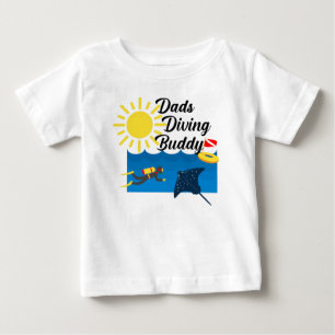 Dads Diving Buddy Design - Baby Fine Jersey T-Shir T-Shirt