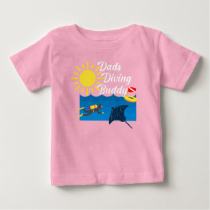 Dads Diving Buddy Design - Baby Fine Jersey T-Shir T-Shirt