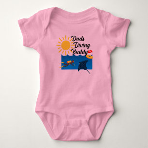 Dads Diving Buddy Design - Baby Jersey Bodysuit