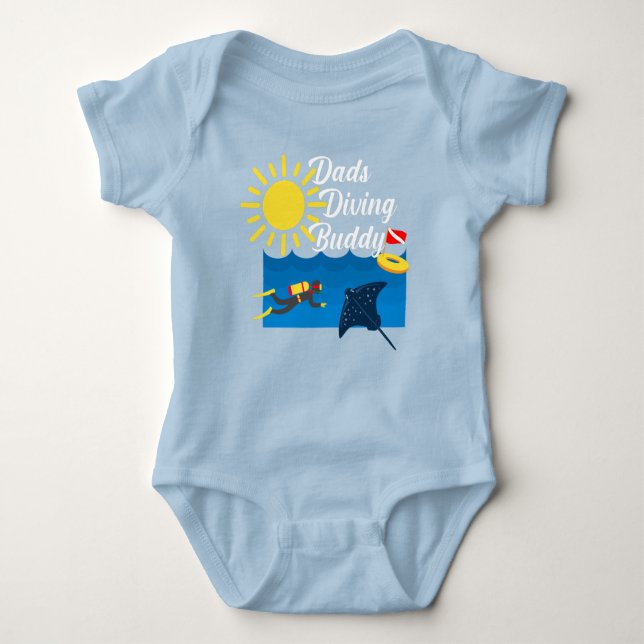 Dads Diving Buddy Design - Baby Jersey Bodysuit (Front)
