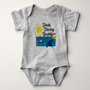 Dads Diving Buddy Design - Baby Jersey Bodysuit