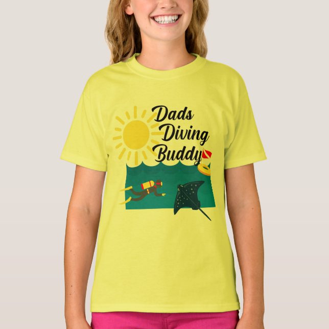 Dads Diving Buddy Design - Girls' Basic T-Shirt (Front)