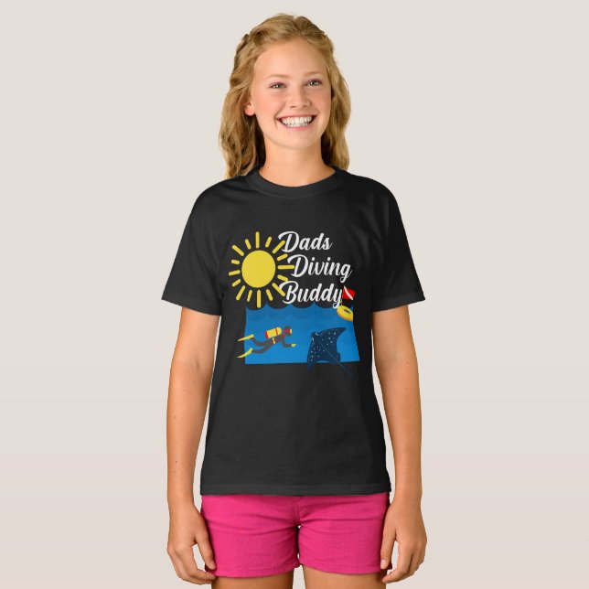 Dads Diving Buddy Design - Girls' Basic T-Shirt (Front Full)
