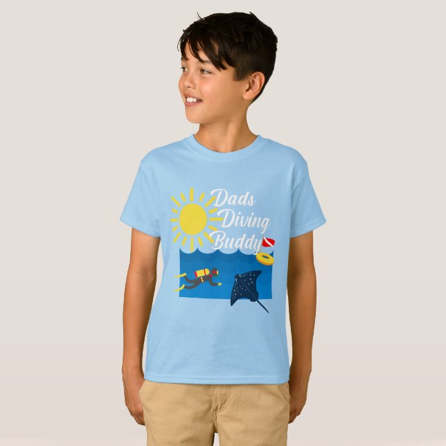 Dads Diving Buddy Design - Kids' Basic T-Shirt (Front Full)