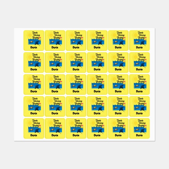 Dads Diving Buddy Design - Small Square Clothing L (Sheet)