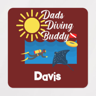 Dads Diving Buddy Design - Small Square Clothing L