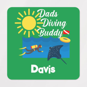 Dads Diving Buddy Design - Small Square Clothing L