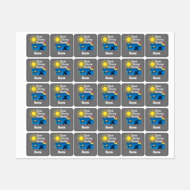 Dads Diving Buddy Design - Small Square Clothing L (Sheet)