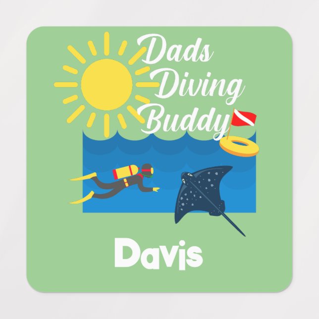 Dads Diving Buddy Design - Small Square Clothing L (Design 1)