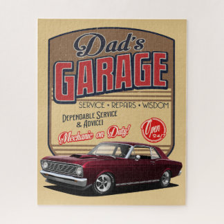 Dad's Falcon Muscle Car Garage Jigsaw Puzzle