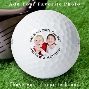 DAD's FAVORITE CADDIES Custom Cool Modern Photo Golf Balls