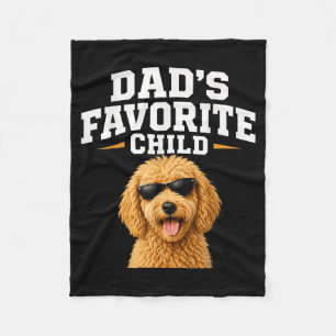 Dads Favourite Child Goldendoodle Funny Dog Dad Fleece Blanket