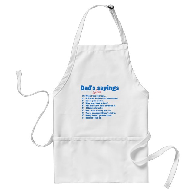 Dads favourite sayings apron (Front)