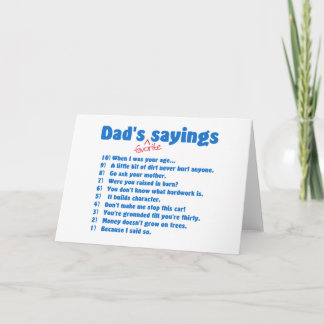 Dads favourite sayings cards