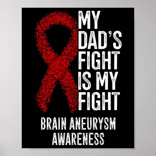 Dad's Fight Is My Fight Brain Aneurysm Awareness  Poster (Front)